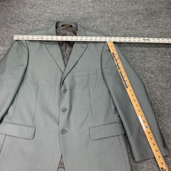 Caravelli Blazer Men 42S Silver Shoulder Pads 3 Button Sport Coat Italian Design - Picture 4 of 13